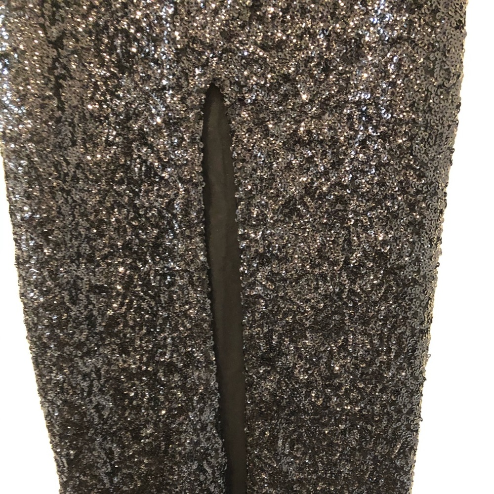 Long Black Sequins Skirt